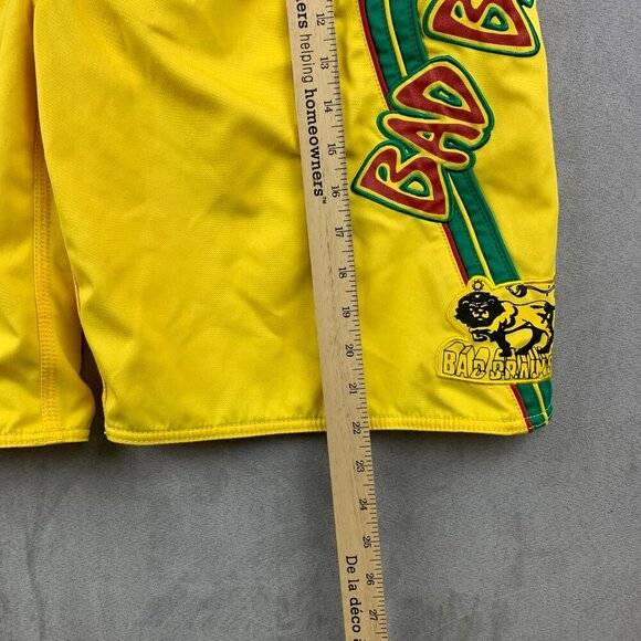 Vans Bad Brains Mens Board Shorts 36 Yellow Rasta Swim Trunks Surf Punk Rock - Picture 7 of 10